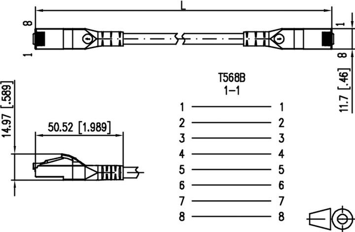 Produktbild Metz Connect Patchkabel S/FTP 130845B500-E (S/FTP, CAT6, 25 m)