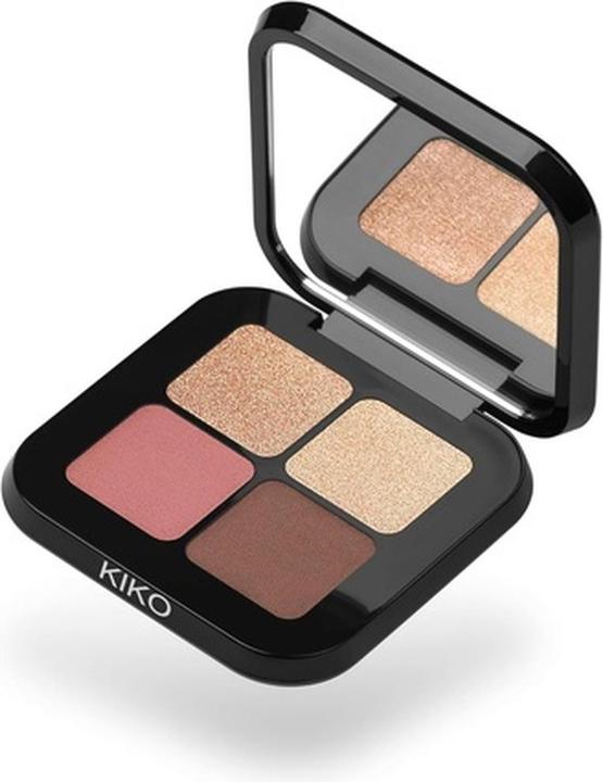 Produktbild KIKO Milano Bright Quartet Eyeshadow Palette mit vier gebackenen Lidschatten für nasse und trockene Anwendung