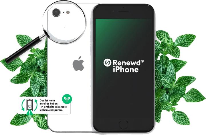 Actual product image Renewd iPhone SE 2020 (64 GB, White, 4.70", 12 Mpx, SIM + eSIM, A / Like new)