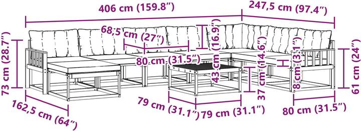 Produktbild vidaXL Outdoor-Sofagarnitur