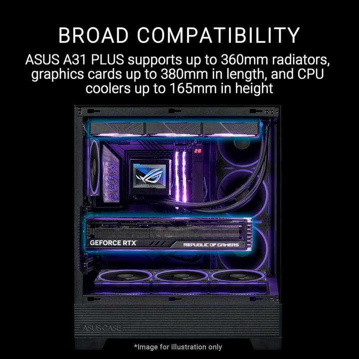 Produktbild ASUS A31 Plus Tg Argb Black (ATX, mATX, Mini-ITX)