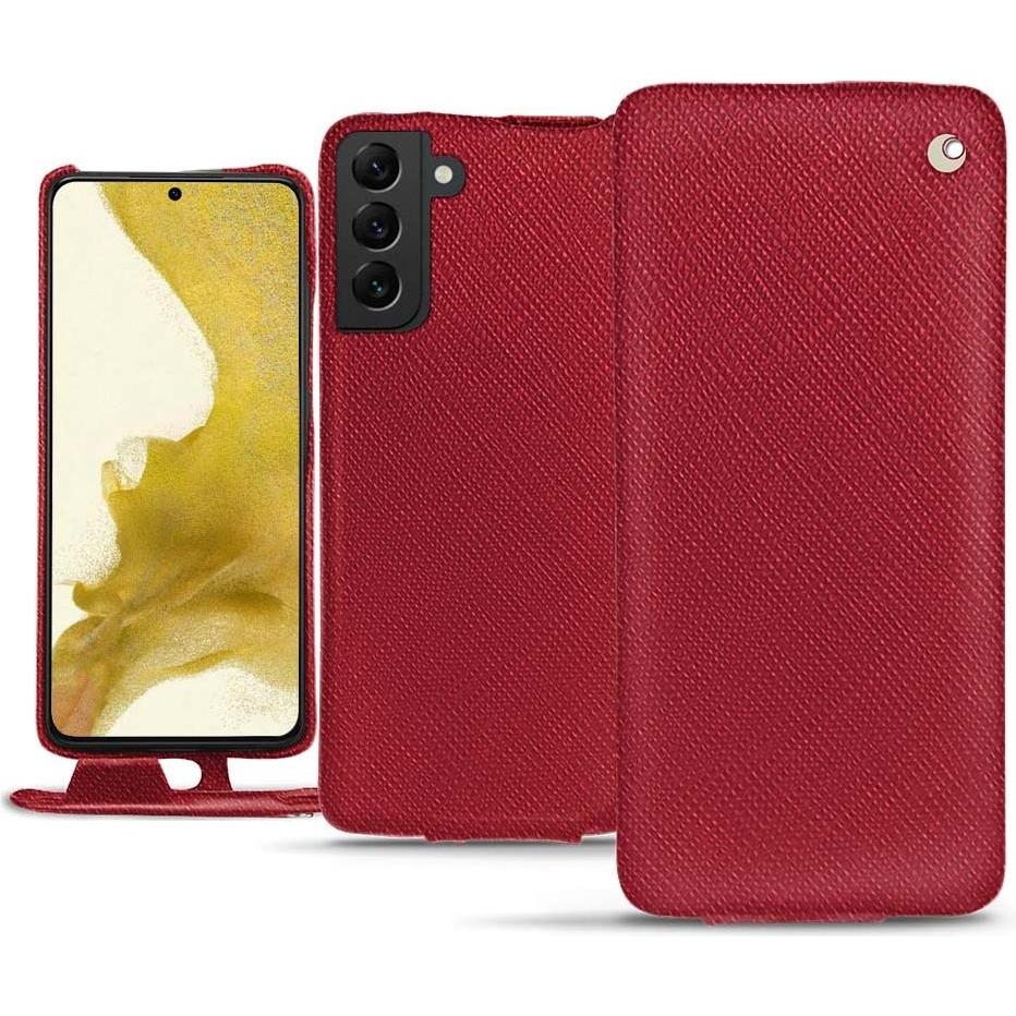 Noreve Lederschutzhülle vertikal (Samsung Galaxy S22), Smartphone Hülle, Rot