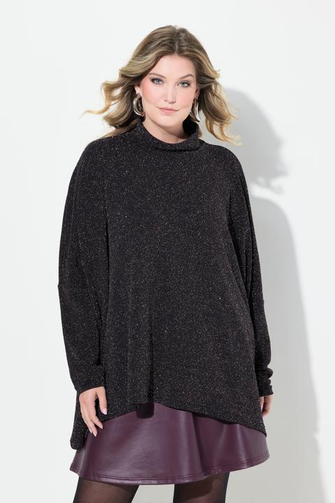 Actual product image Miamoda Glitter Mock Neck Oversized Top (54)