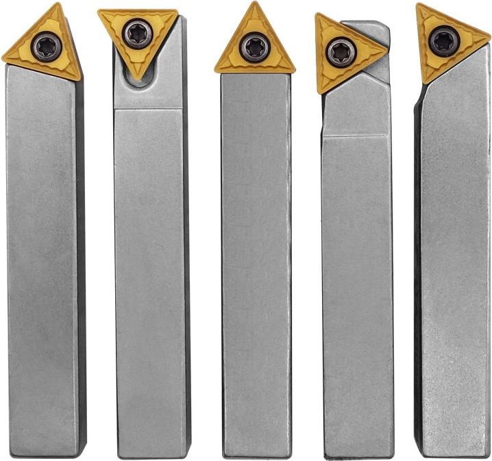 Actual product image Paulimot Turning tool set with inserts, nickel-plated, 8 mm, 5-piece