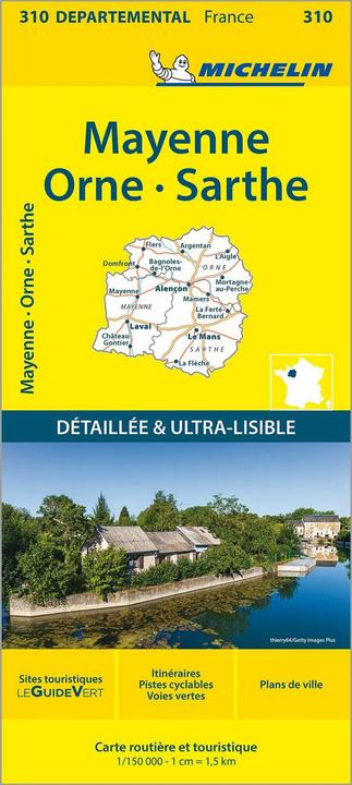 Michelin Mayenne, Orne, Sarthe - Departemental Map 310 (Französisch, 2025)