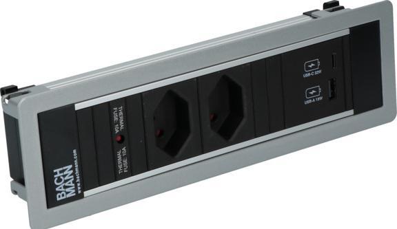 Produktbild Bachmann Einbausteckdosen Power Frame (2 x, Typ 13, 0.24 m)