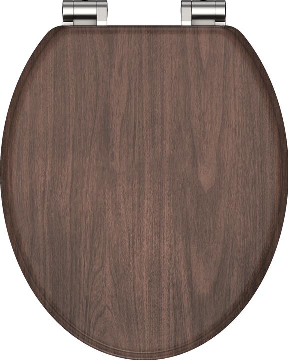 Schütte Abattant WC Bois MDF Abattant WC DARK WOOD Abaissement automatique 80193 Marron