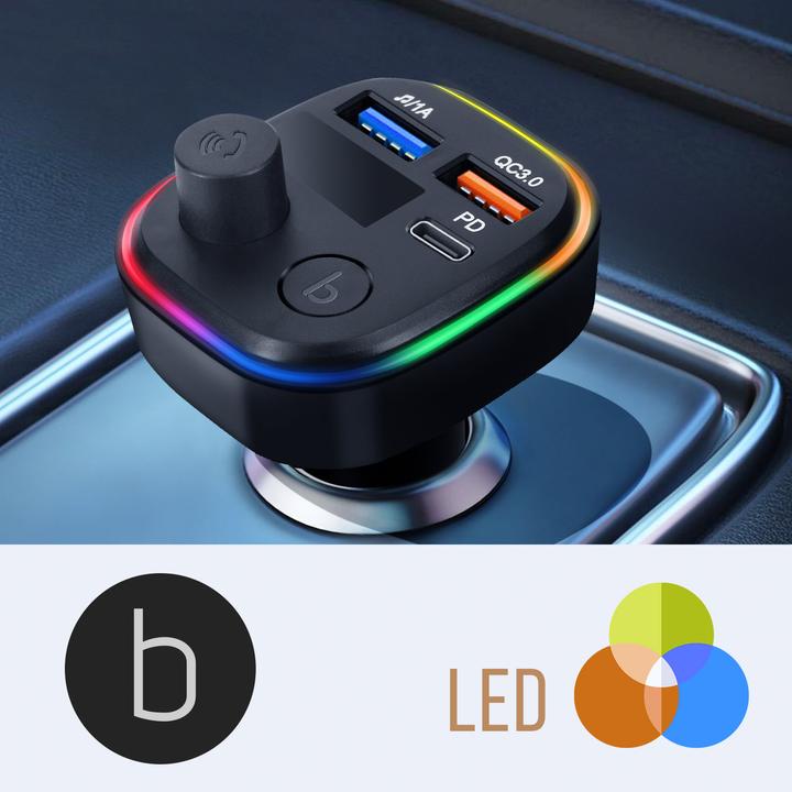 Produktbild Avizar FM-Sender, USB QC 3.0 + USB-C 18W Anschlüsse