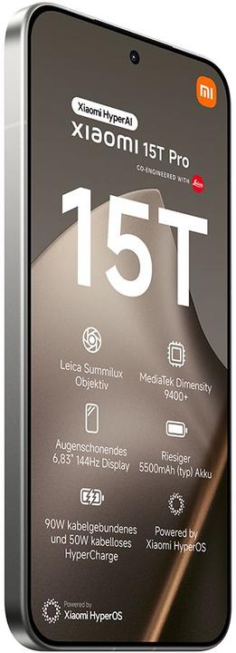 Produktbild Xiaomi 15T Pro (512 GB, Grey, 6.83", Dual SIM, 5G)