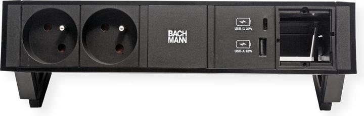 Produktbild Bachmann DESK2 2xUTE 1xCM 1xUSB A/C 22W noir (2x, CEE 7/5)