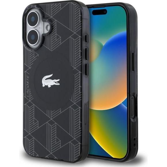 Lacoste LCHMP16SUBSK iPhone 16 6.1" czarny/black hardcase IML Blend Monogram MagSafe (Apple iPhone 16), Smartphone Hülle...