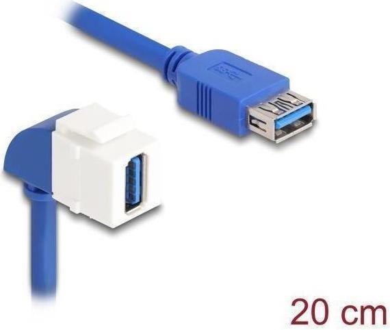 Actual product image Delock Keystone module cable USB 5 Gbps type A socket to USB T (0.20 m, USB 3.2 Gen 1)