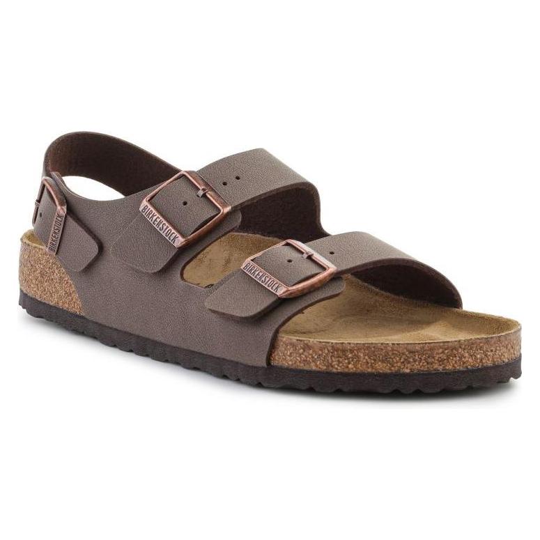Birkenstock, Damen, Sandalen, Milano Birko-Flor Nubuk Normal, Braun, (45)