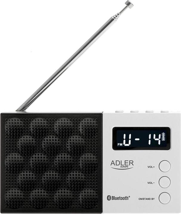 Actual product image Adler Interactive solution | Digital Radio - PLL AM/FM | AD 1908 | Alarm function | White/Black (FM, Bluetooth)