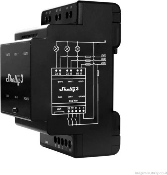 Immagine prodotto Shelly Pro 3 (Attuatore dell'interruttore)