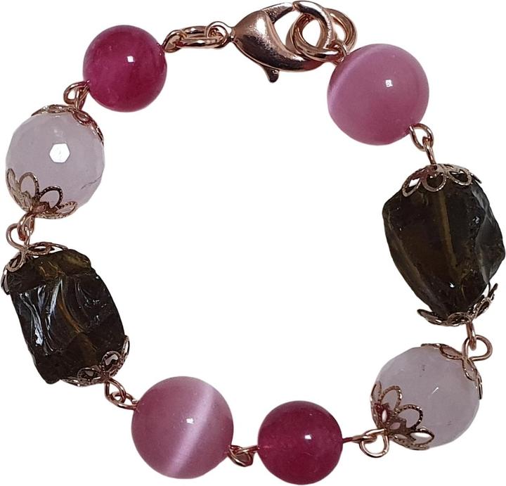 Produktbild L'Officiel Bracciale elastico con onice e agate multicolore