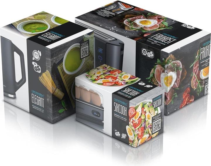 Actual product image Arendo Frühstücks Set - Wasserkocher, Toaster und Eierkocher (1.50 l)