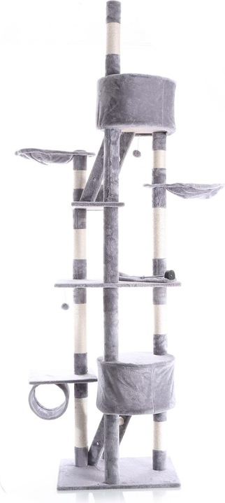 Produktbild Wiltec Kratzbaum 240–260cm Katzenkratzbaum deckenhoch Kletterbaum Katze (260 cm, Grau)