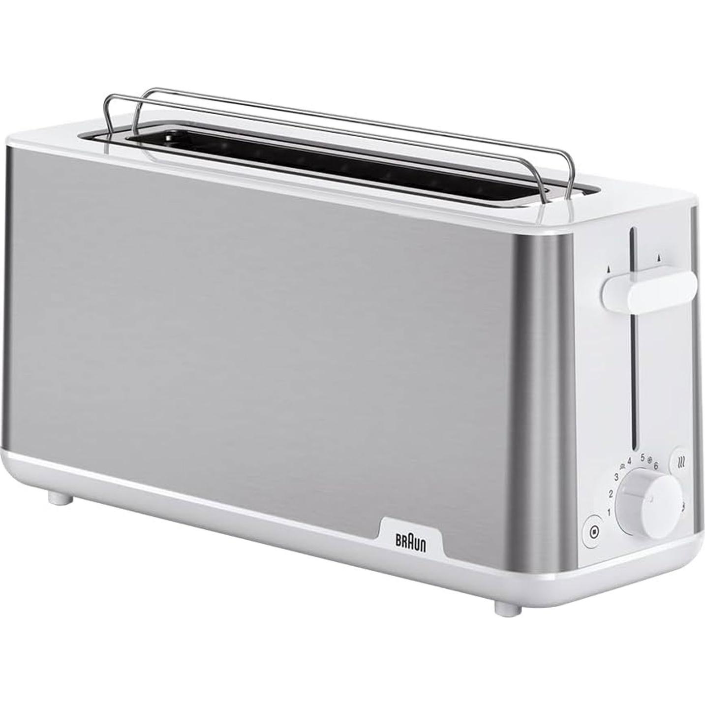 Braun PurShine Langschlitztoaster, Toaster, Silber, Weiss