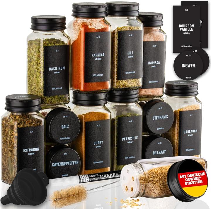 Deco haus Gewürzgläser-Set mit Schraubkappe (12 Stück) (0.12 l)