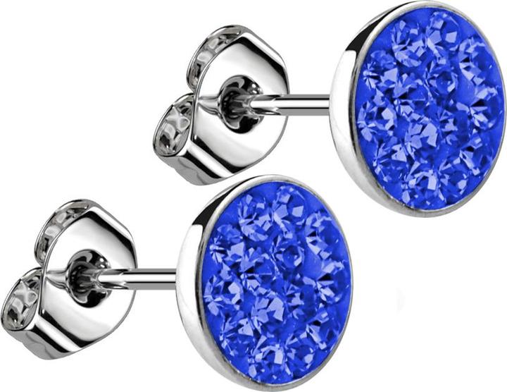 Immagine prodotto Star Piercing Orecchini a perno in argento con cristallo blu scuro (senza ottone, Acciaio chirurgico 316L)