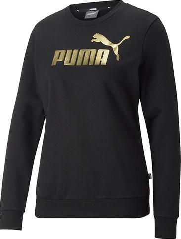 Actual product image Puma Ess+ Metallic Logo Crew Sweatshirt für Damen in Schwarz (M)