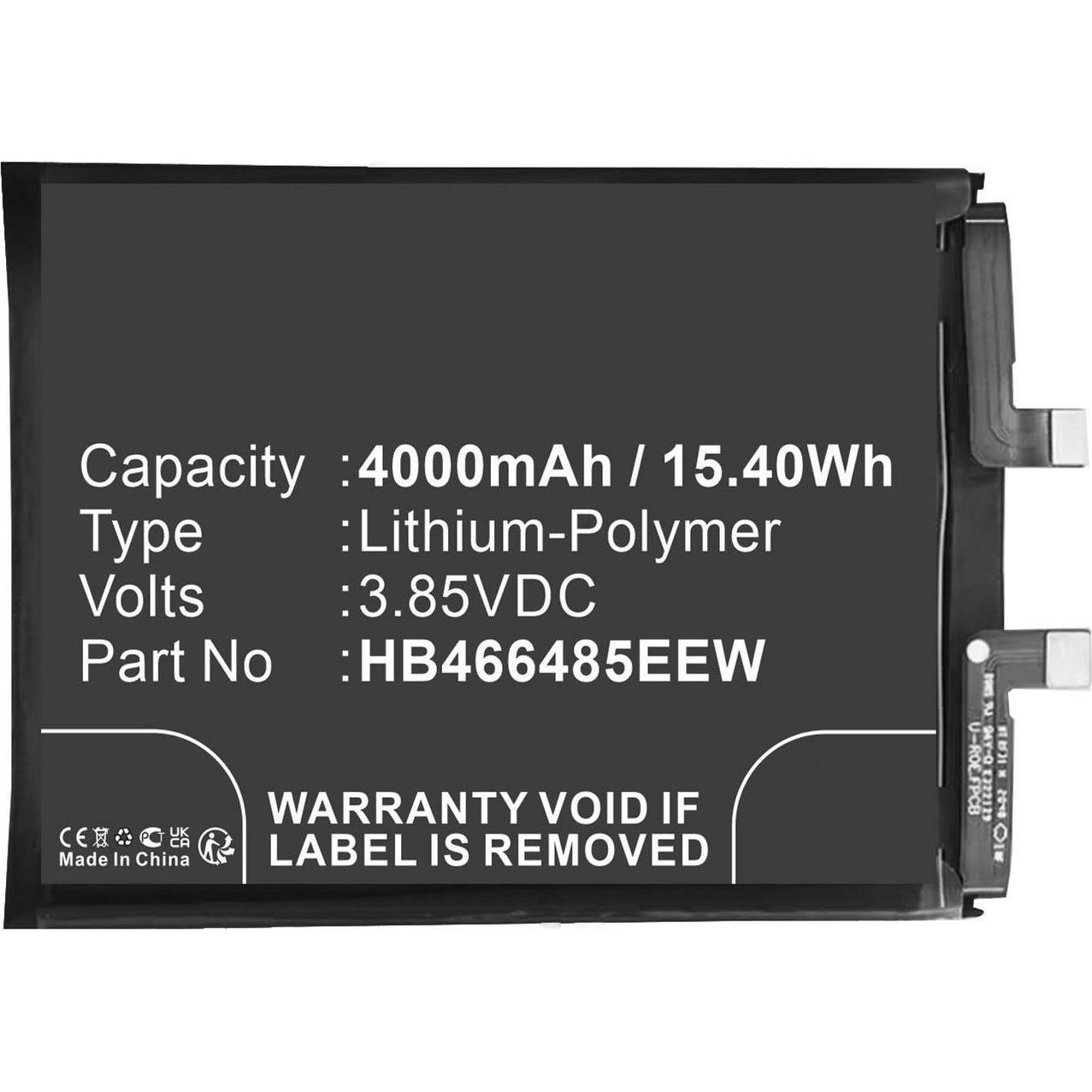 CoreParts Battery 3.85V 4000mAh 15.40Wh, Smartphone Akku