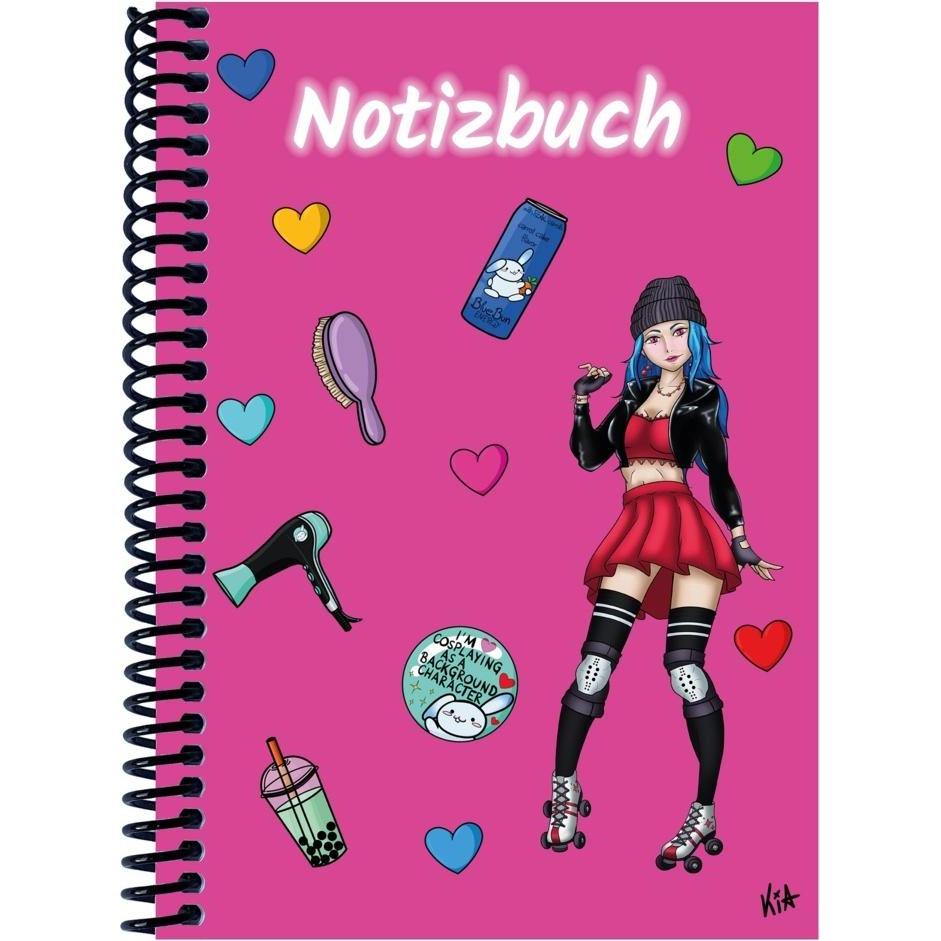E & Z, Heft + Block, A 4 Notizbuch Manga Enora, pink, linier (A4, Liniert)