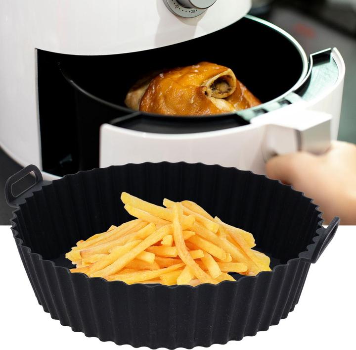 Produktbild Excellent Houseware 2er-Set Silikoneinlage für Heissluftfritteusen, 20,5 x 22,5 cm, schwarz