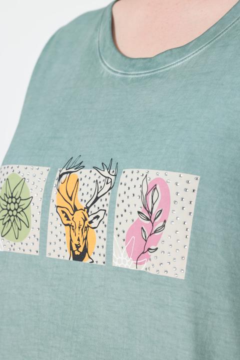 Produktbild Ulla Popken T-Shirt, Trachtenstil, Classic, Rundhals, Halbarm (46, 48)