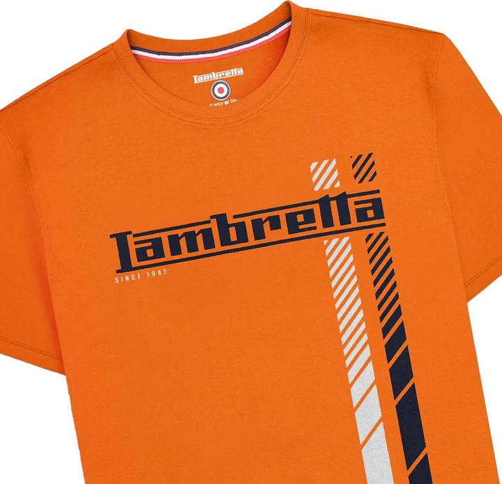 Immagine prodotto Lambretta SS25 Maglietta Grande e Alto Striscia Da Corsa Uomo (4XL)