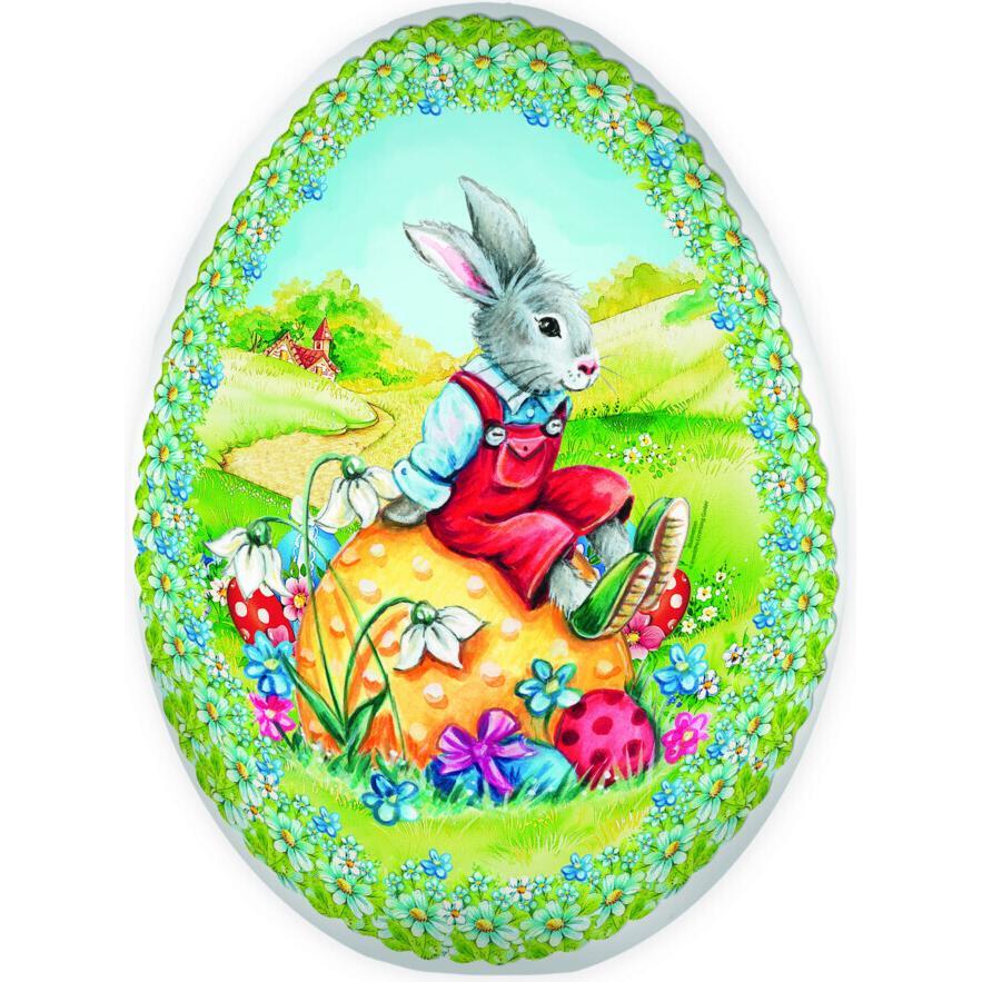 Trötsch, Osterdeko, Osterei zum Befüllen 18 cm Hasenjunge Füllei Pappei (18 cm)