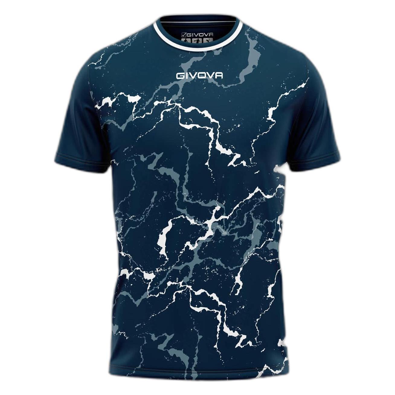 Givova, Unisex, Sportshirt, Grafite (L), Blau, Weiss, L
