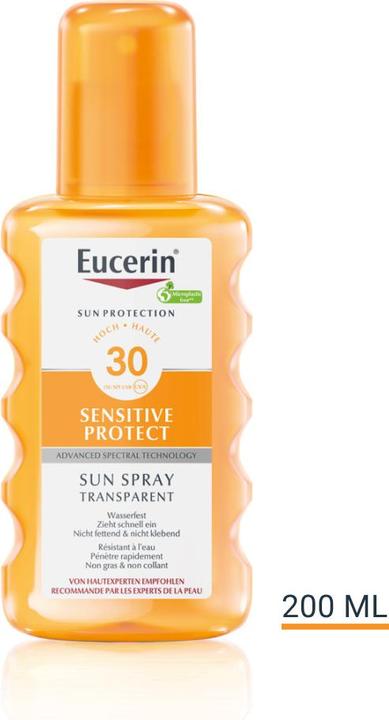 Image du produit Eucerin SUN Body Spray Sensitive Protect Transparent LSF 30 (Spray solaire, SPF 30, 200 ml, 208 g)