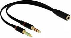 Image du produit Delock 2 x 3,5 mm jack - 3,5 mm femelle (0.20 m)