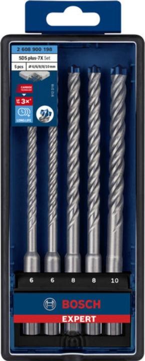 Produktbild Bosch Professional Zubehör EXPERT SDS plus-7X Hammerbohrer-Set, 6/6/8/8/10 mm, 5-tlg. (6.0 mm, 10.0 mm, Ø 8.0 mm)