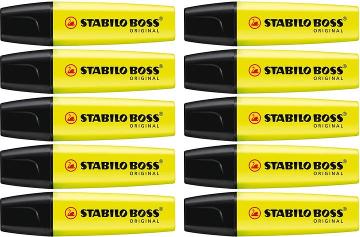 Produktbild STABILO BOSS ORIGINAL Textmarker (Gelb, 5 mm, 10 x)