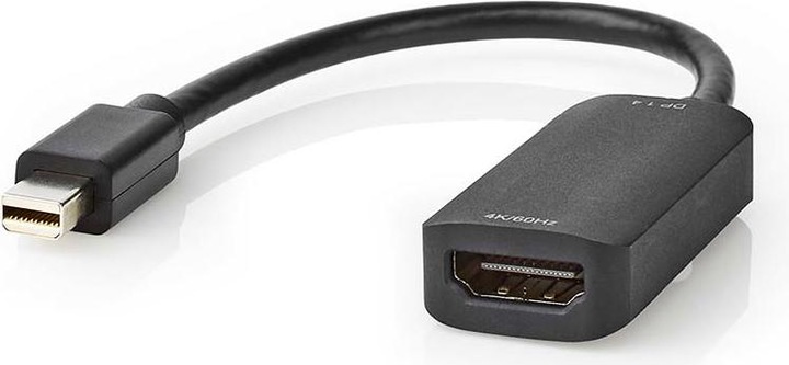 Actual product image Nedis Mini DisplayPort Cable - DisplayPort 1.4 - Mini DisplayPort male - HDMI™ output - 48 Gbps (Mini DP, 20 cm)