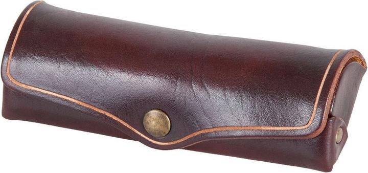 Actual product image Mika Glasses case, small, saddle leather, press stud, brown