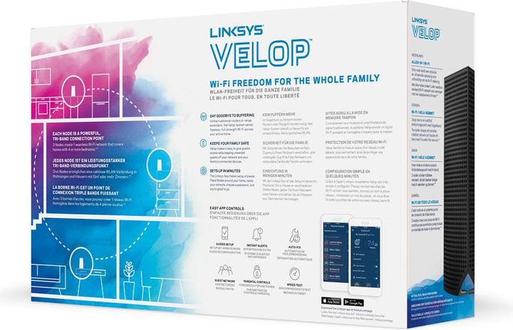 Actual product image Belkin Linksys VELOP Whole Home Mesh Wi-Fi System WHW0303