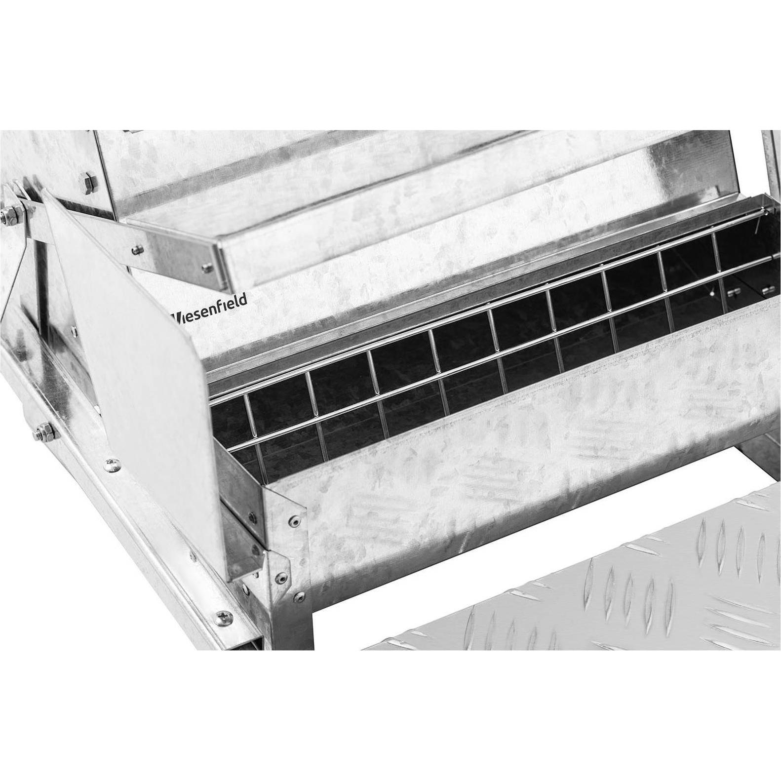 Thumbnail - Wiesenfield Futterautomat Huhn Hühnerfutterautomat Hühner Futterspender 11,5 kg Trittbrett, Futternapf