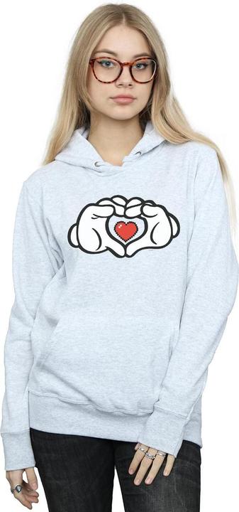 Actual product image Disney Womens/Ladies Mickey Mouse Heart Hands Hoodie (S)