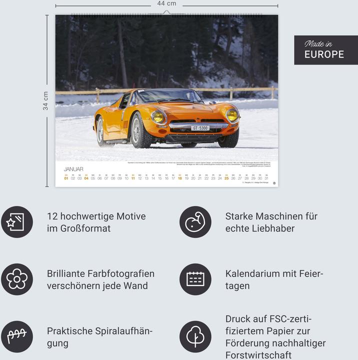 Immagine prodotto Legendäre Autos Posterkalender 2026 (44 x 34 cm)