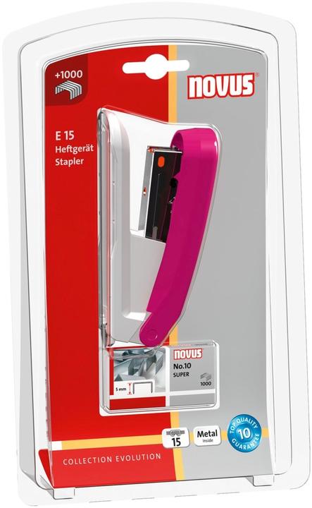 Immagine prodotto Novus Cucitrice E15 15 fogli 37 mm (blister) rosa (15 lamelle)