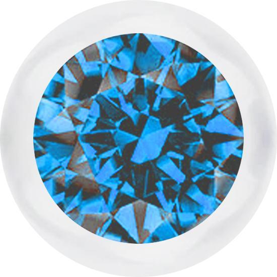 Produktbild Star Piercing Kugel transparent mit Kristall hellblau (ohne Messing, Kunststoff)