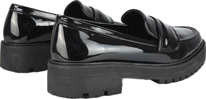 Actual product image XY London Womens/Ladies Kourtney Patent Leather Chunky Heel Loafers (36)