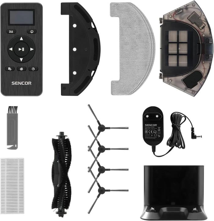 Produktbild Sencor SRV 6450BK schwarz / Roboterstaubsauger / Saugen Wischen / 26W / 60dB / 2600 mAh (3000 Pa, Wischtuch)
