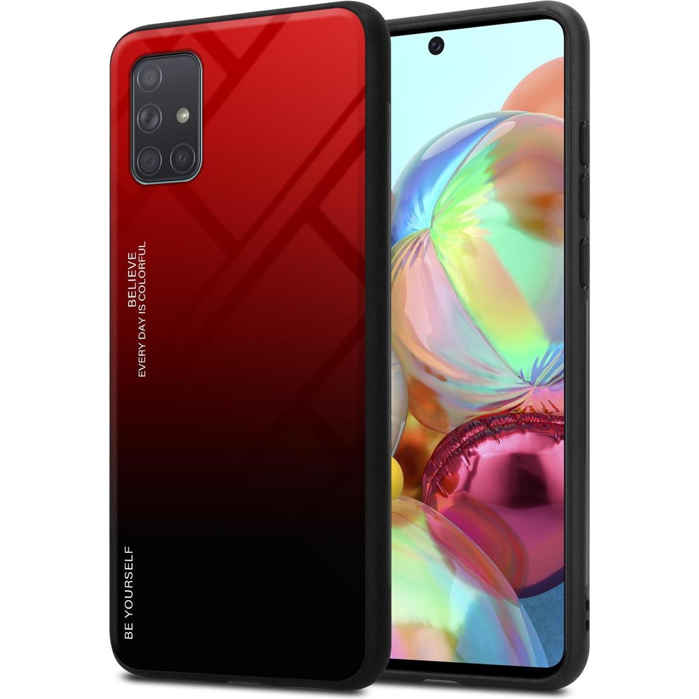 Thumbnail - Cadorabo TPU 2 Farben Glas Cover (Samsung Galaxy A71), Smartphone Hülle, Schwarz
