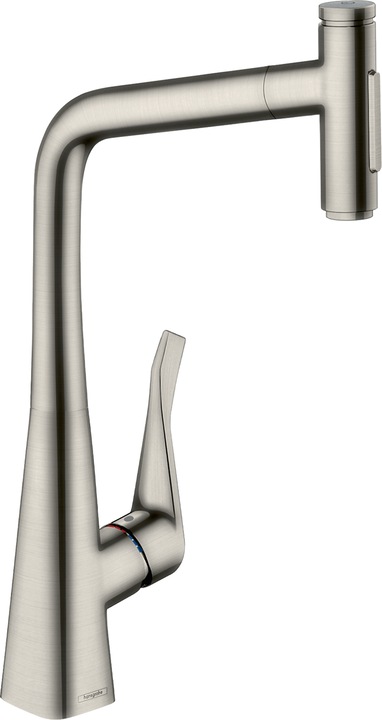 Immagine prodotto hansgrohe HG 2-L Miscelatore monocomando per lavello METRIS Doccia estraibile finitura acciaio inox