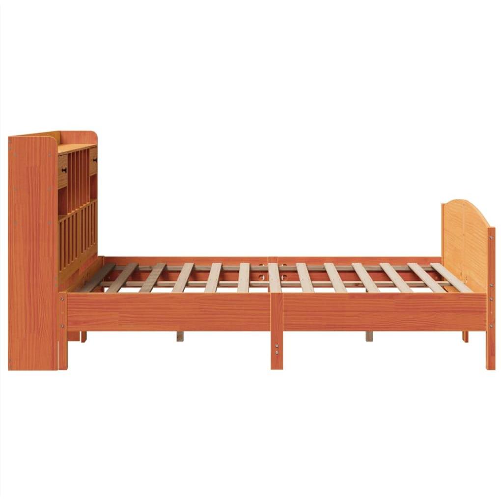 VidaXL, Bett, Massivholzbett Holzbett Bett Doppelbett Bettgestell Wachsbraun 160x200cm (160 x 200 cm)